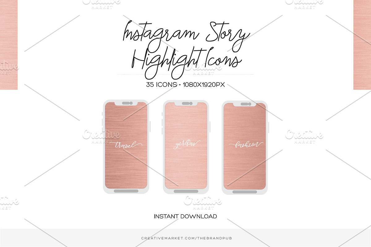 Rose Gold Instagram Highlight Covers, a Social Media Template by The Brand Pub (Photo 3 of 3)