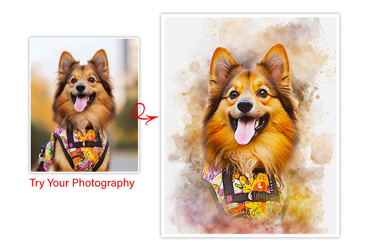 Custom Watercolor Pet Template, an Action Add-On by MRI STUDIO (Photo 5 of 23)