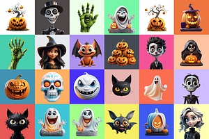 320 Elements Halloween Characters