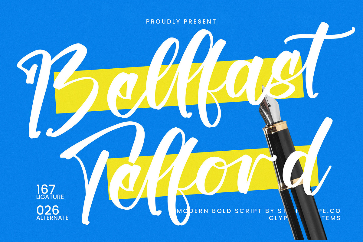 Bellfast Telford Modern Bold Script, a Script Font by stylishtype.co (Photo 1 of 20)
