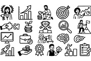 Business Success Icon Set, an Illustration by designvectx (Thumbnail 2 of 3)