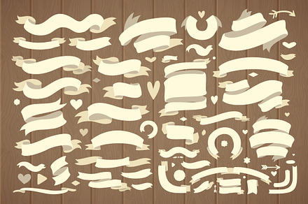 40 Vector Ribbons + 29 Elements