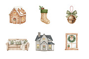 Neutral Rustic Christmas Clipart PNG, an Illustration by SinaCreation (Thumbnail 3 of 5)
