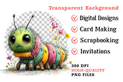 Watercolor Spring Caterpillar Clipar, an Illustration by Dream Creation (Thumbnail 7 of 7)