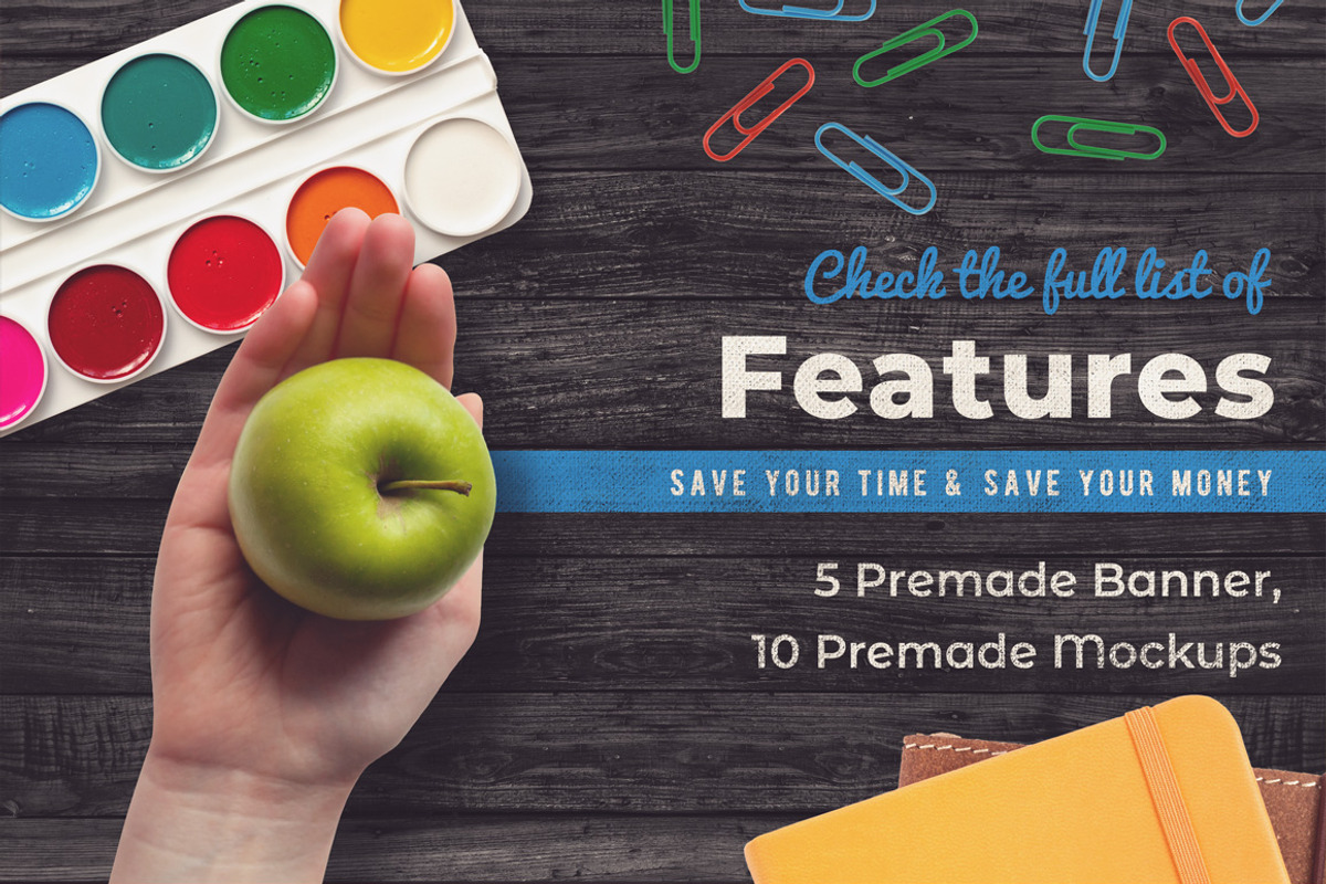Back to School - Scene Generator, a Pens & Pencil Mockup by relineo.mock-ups (Photo 2 of 4)