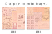 Vintage Ephemera Collage Papers PINK, a Texture Graphic by Jennadesigns (Thumbnail 5 of 8)