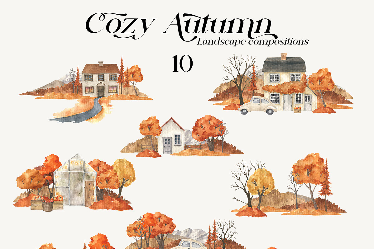 Cozy Autumn Watercolor, a Seasonal Illustration by LiChu Art (Photo 3 of 20)