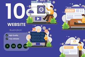 Website Programmer Illustration Pack, a Technology Illustration by baii09