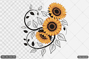 Sunflower SVG PNG Design Bundle, an Illustration by Actual Pixel (Thumbnail 23 of 30)