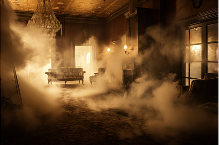 Mystical Korea smoke room background, an Architecture Photo by Ylivdesign