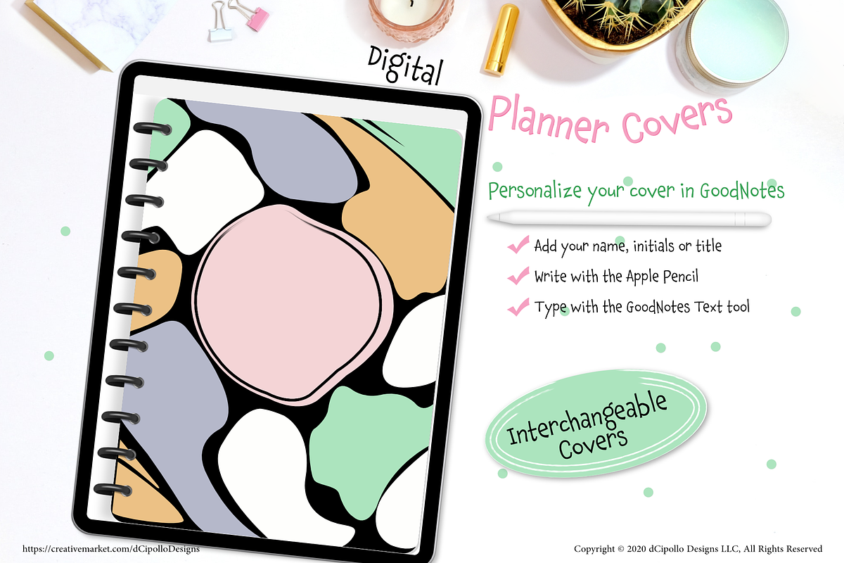 Dream Digital Planner Cover, a Stationery Template by dCipollo Designs (Photo 5 of 5)