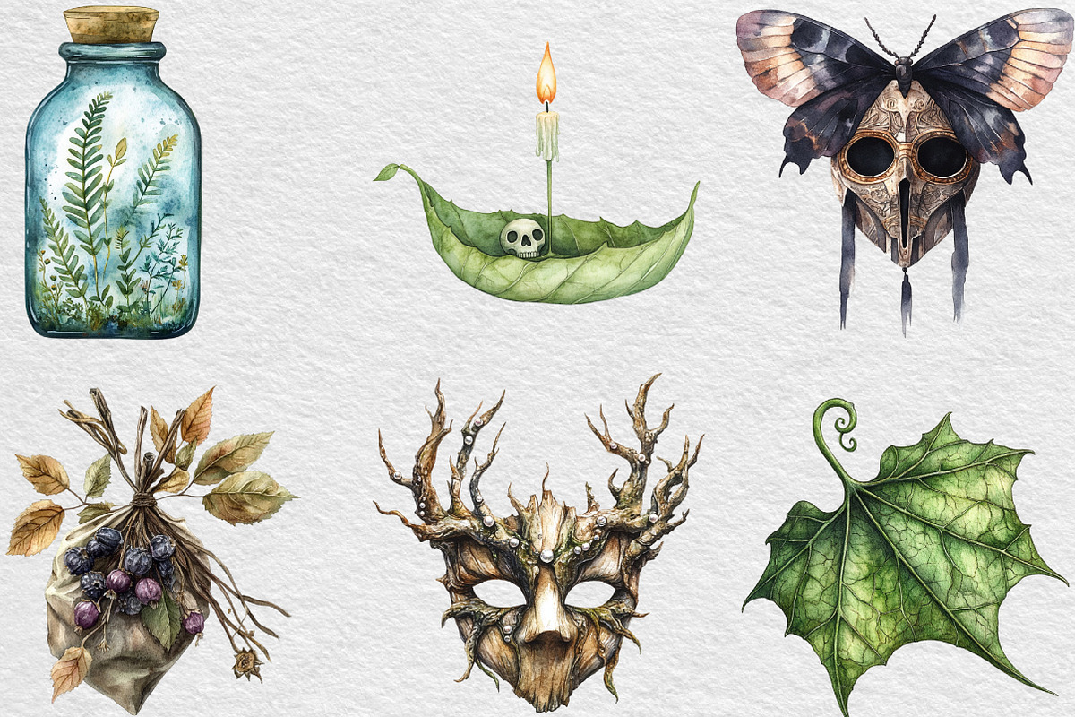 Halloween Forest Nymph Fray Clipart, an Illustration by Black Bird Studio (Photo 4 of 6)