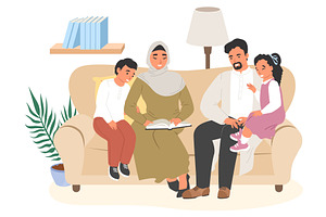 A family enjoys quality time while, an Object Illustration by SiberianArt