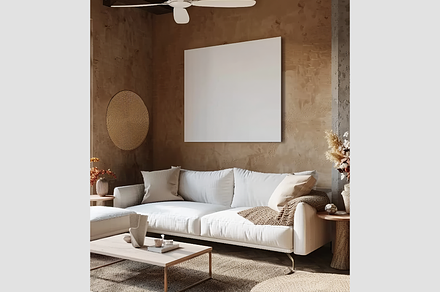 Mockup frame in modern nomadic home, an Architecture Photo by GFXCity