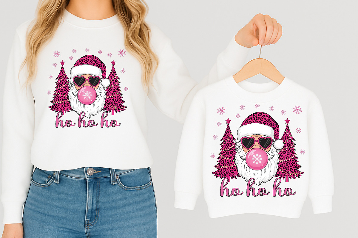 Pink Christmas Leopard Tree Santa PN, an Illustration by Libby Wishes (Photo 6 of 6)