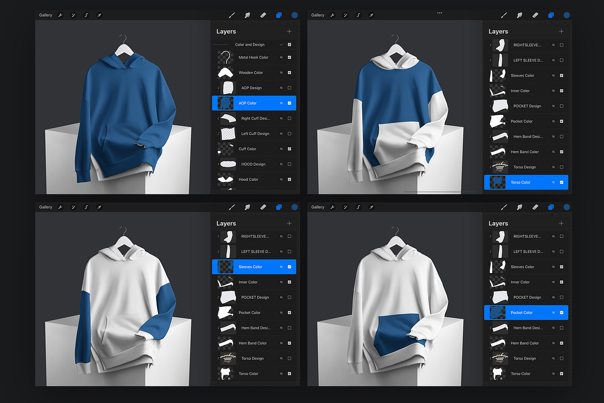 Mockup Oversize Hoodie For Procreate, a Hoody Mockup by Grow Design Craft Studio (Photo 3 of 9)