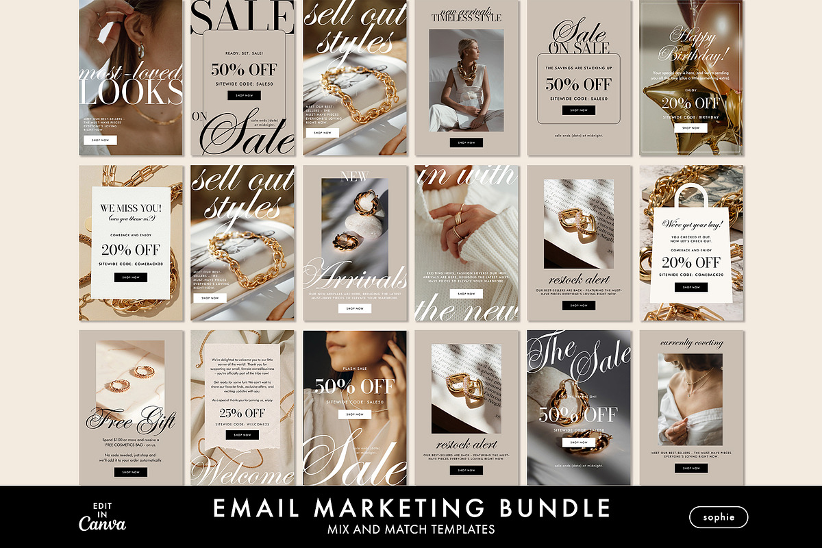 Modern Jewelry Email Template Bundle, an Email Template by KikiBunnyCreative (Photo 13 of 13)