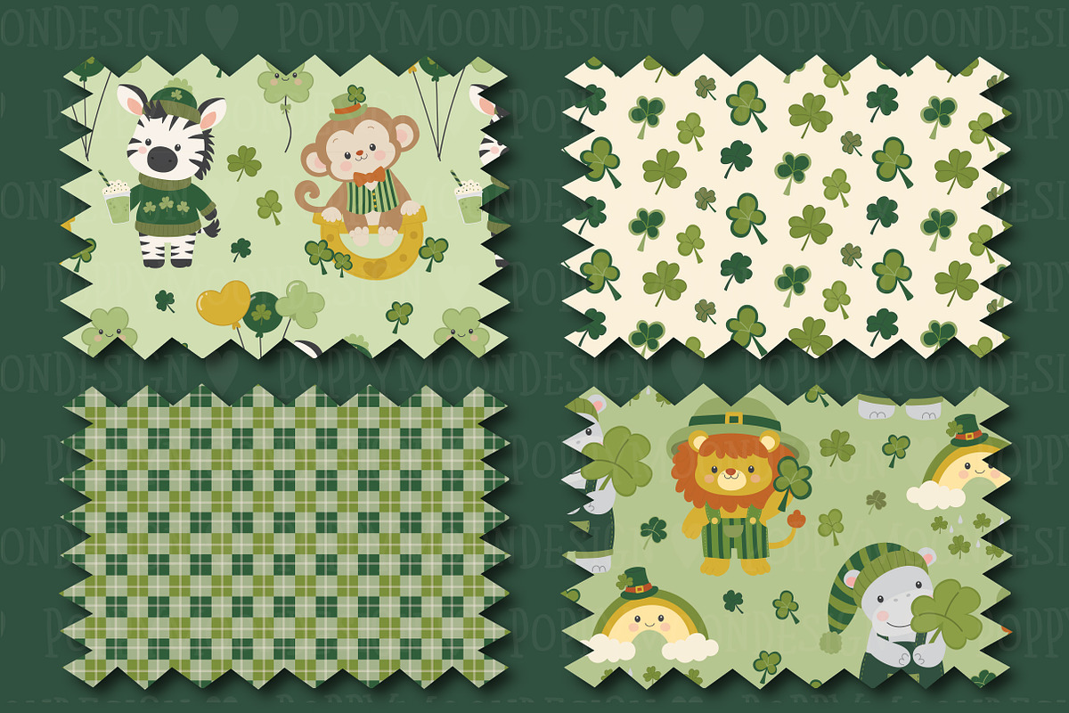 Shamrock safari set, an Animal Illustration by Poppymoondesign (Photo 3 of 5)
