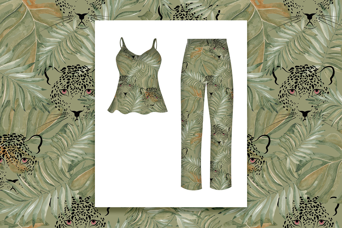 Tropical Leopard Seamless Pattern, a Pattern Graphic by Oksana Dovhopol Art (Photo 9 of 23)