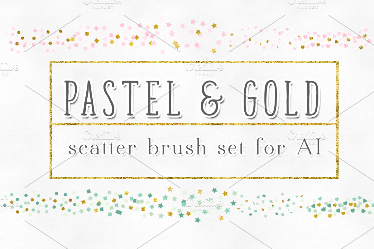 Pastel Gold Confetti Scatter Brushes, a Brush Add-On by TeaBerry (Photo 1 of 2)