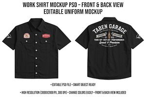 4K Work Shirt Mockup PSD Editable, a Shirt Mockup by std.badboy