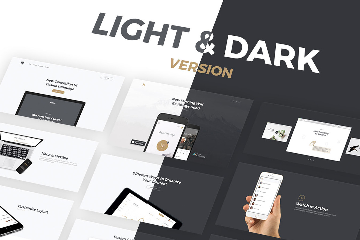 Noon UI Kit - App Landing, an UI Kit Template by UIMint (Photo 4 of 7)