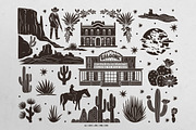 West Dreamer vector linocut graphics, an Object Graphic by DariSmartArt (Thumbnail 13 of 15)