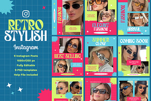 Retro Stylish Instagram, a Social Media Template by Andrew Skoch Design