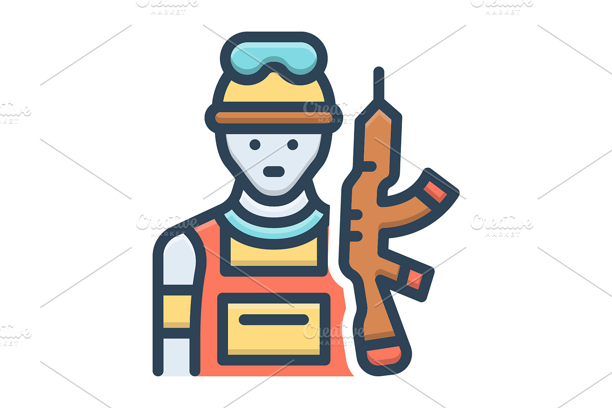 Soldier fighter color icon, a Duotone Icon by Creative priyanka