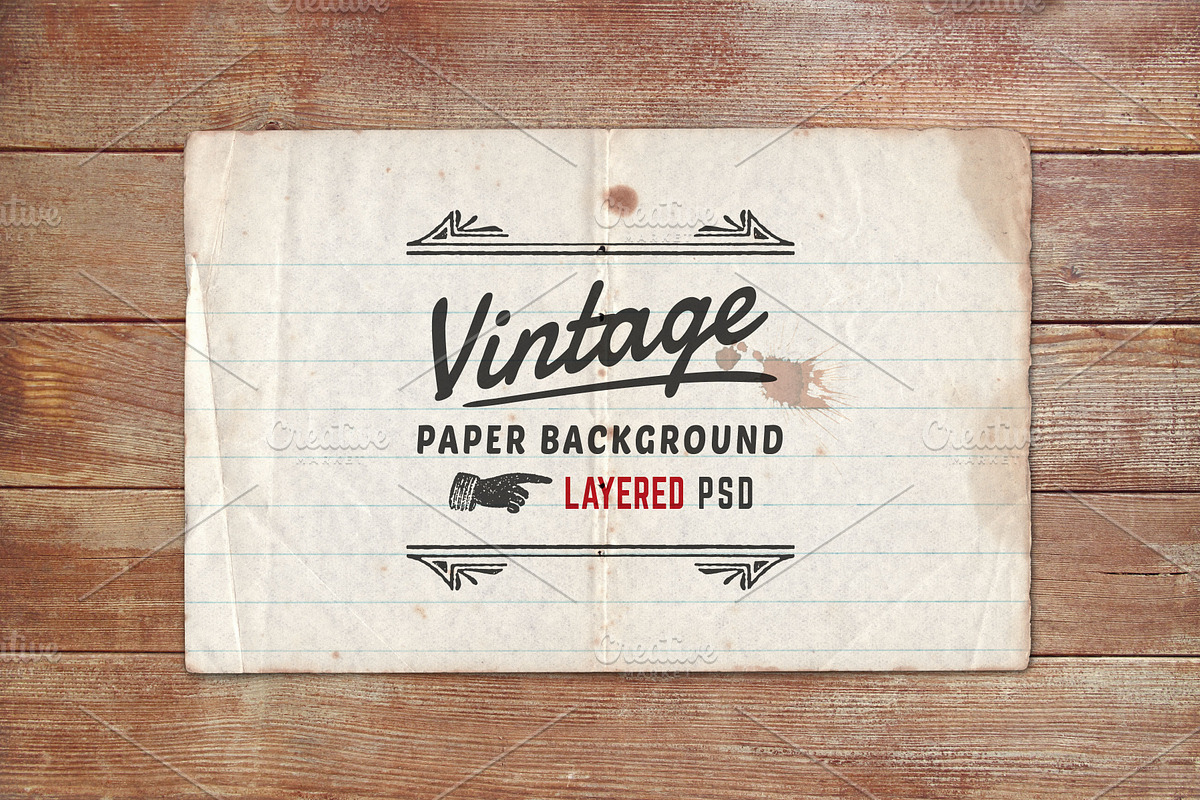 Vintage Paper Background Layered PSD, a Branding & Logo Template by DISTRICT 62 STUDIO