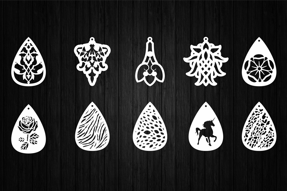 20 Svg earrings laser cut files, a Graphic by CncCutModel (Photo 3 of 3)