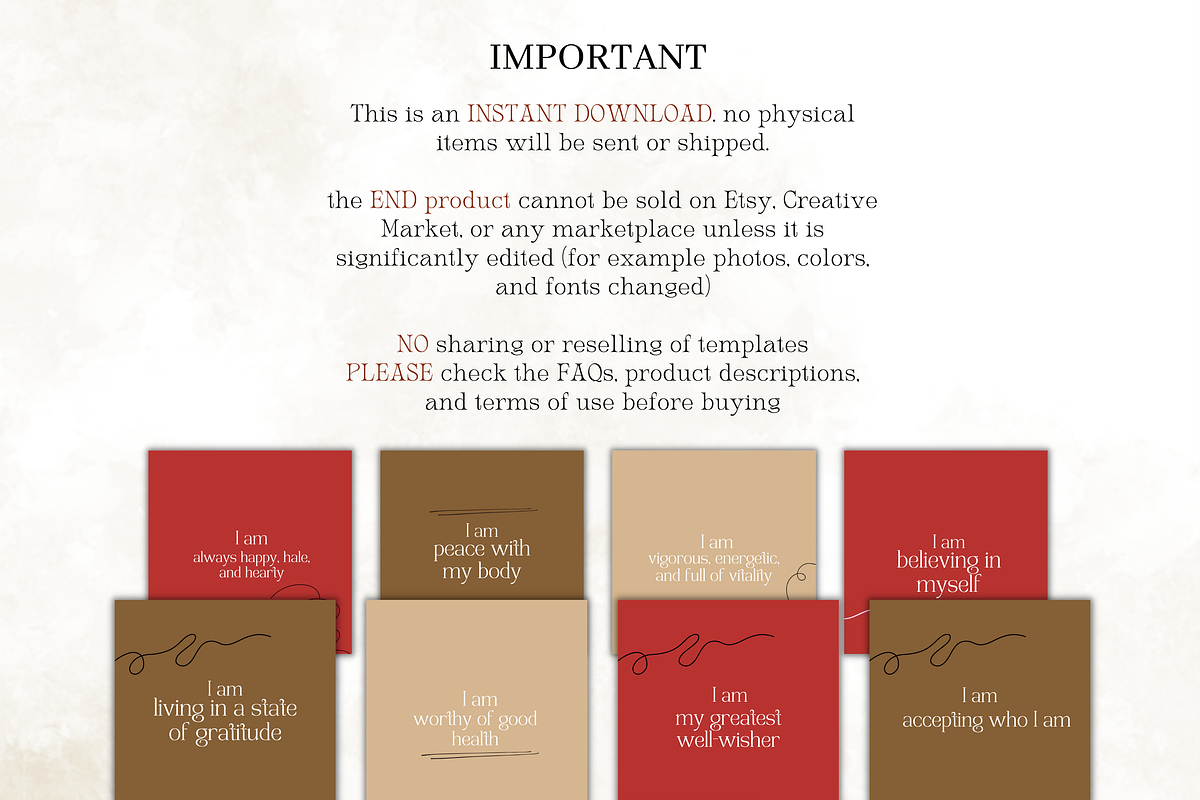 Earth Colors Affirmation Card Deck, a Templates & Theme by Digital By Nikoleta (Photo 8 of 10)