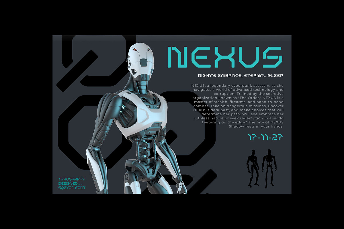 Sqeton - Mecha Stencil Display Font, a Sans Serif Font by Drizy (Photo 7 of 9)