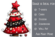 Christmas Tree Clipart Bundle, an Illustration by Pixels.Craft (Thumbnail 3 of 6)