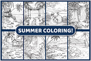 100 Summer Coloring Pages For Adults, a Seasonal Illustration by BrightMart (Thumbnail 3 of 4)