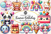 Kawaii Birthday Clipart Bundle, an Illustration by SinaCreation (Thumbnail 1 of 5)