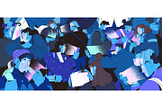 Smartphone addiction concept, banner, a Person Illustration by PaperTrident (Thumbnail 1 of 4)