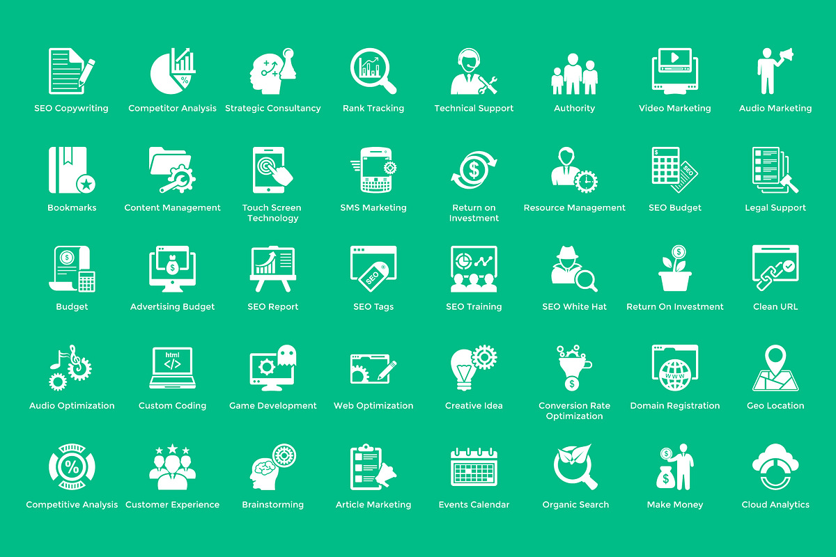 216 Seo and Marketing Vector Icons, a Solid Icon by Vectors Market (Photo 6 of 7)