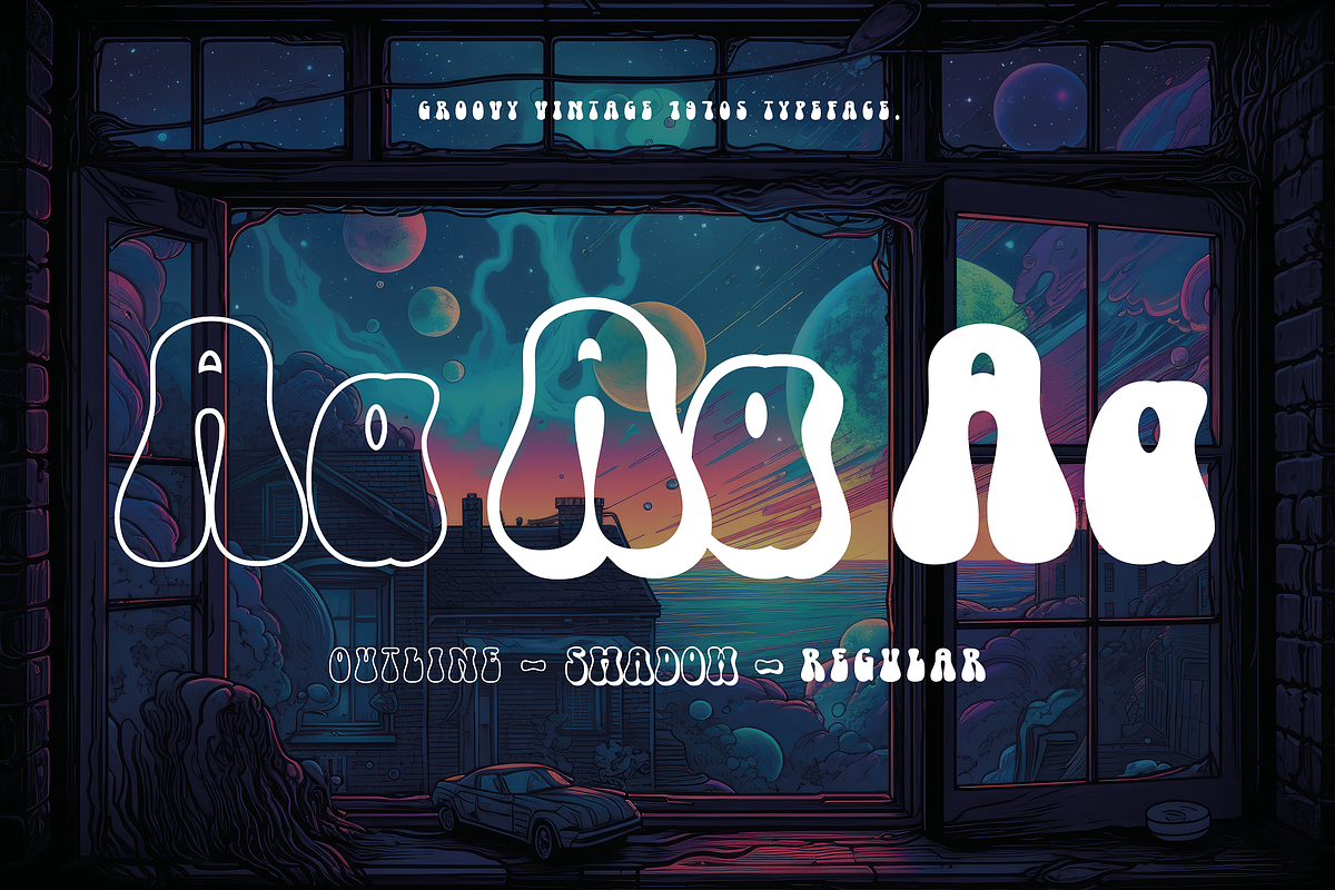Cosmic Hippie - Groovy Font, a Sans Serif Font by HipFonts (Photo 7 of 10)