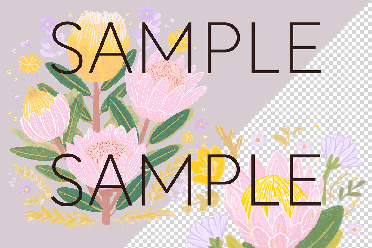 Pastel Australian Flowers Clipart, a Decorative Illustration by Pawcasso's Portraits (Photo 4 of 10)