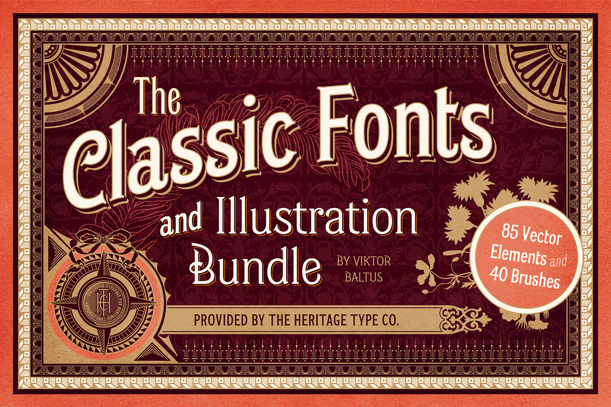 Classic Fonts & Illustration Bundle, a Font by Heritage Type Co. (Photo 1 of 12)