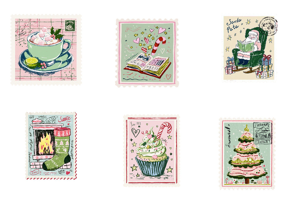 hand drown bookish christmas clipart, an Illustration by CreationArt (Photo 3 of 4)