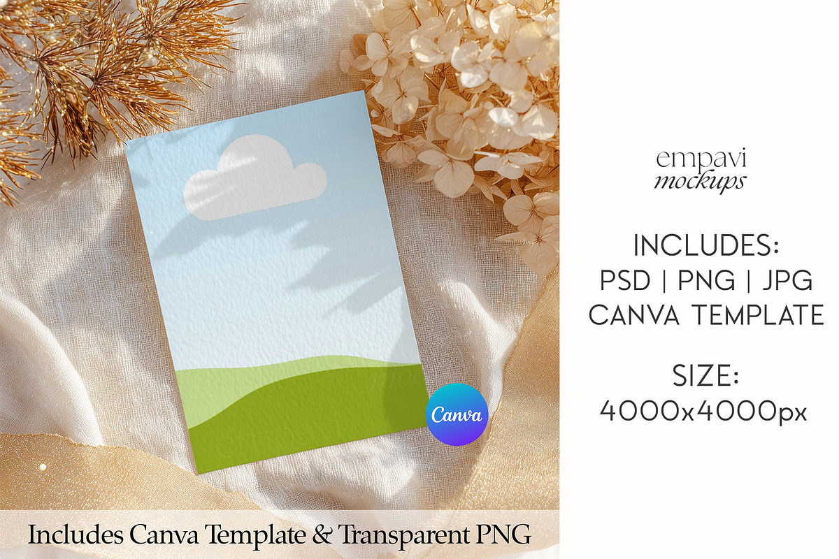 Christmas 5x7 Card Mockup, an Advertising Mockup by EmpaviMockups (Photo 2 of 6)