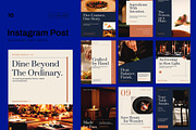 Fine Dining Instagram Post Pack, a Social Media Template by Pitchlook.Studio (Thumbnail 1 of 3)