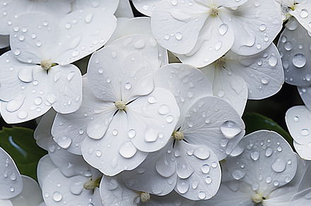 Blooming Hydrangea flowers composition. Close-up of white hydrangea flowers wit, a Photo by Textures & Backgrounds