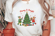 Merry & Bright, Retro Christmas PNG, an Illustration by DreamArtGraphic (Thumbnail 5 of 5)