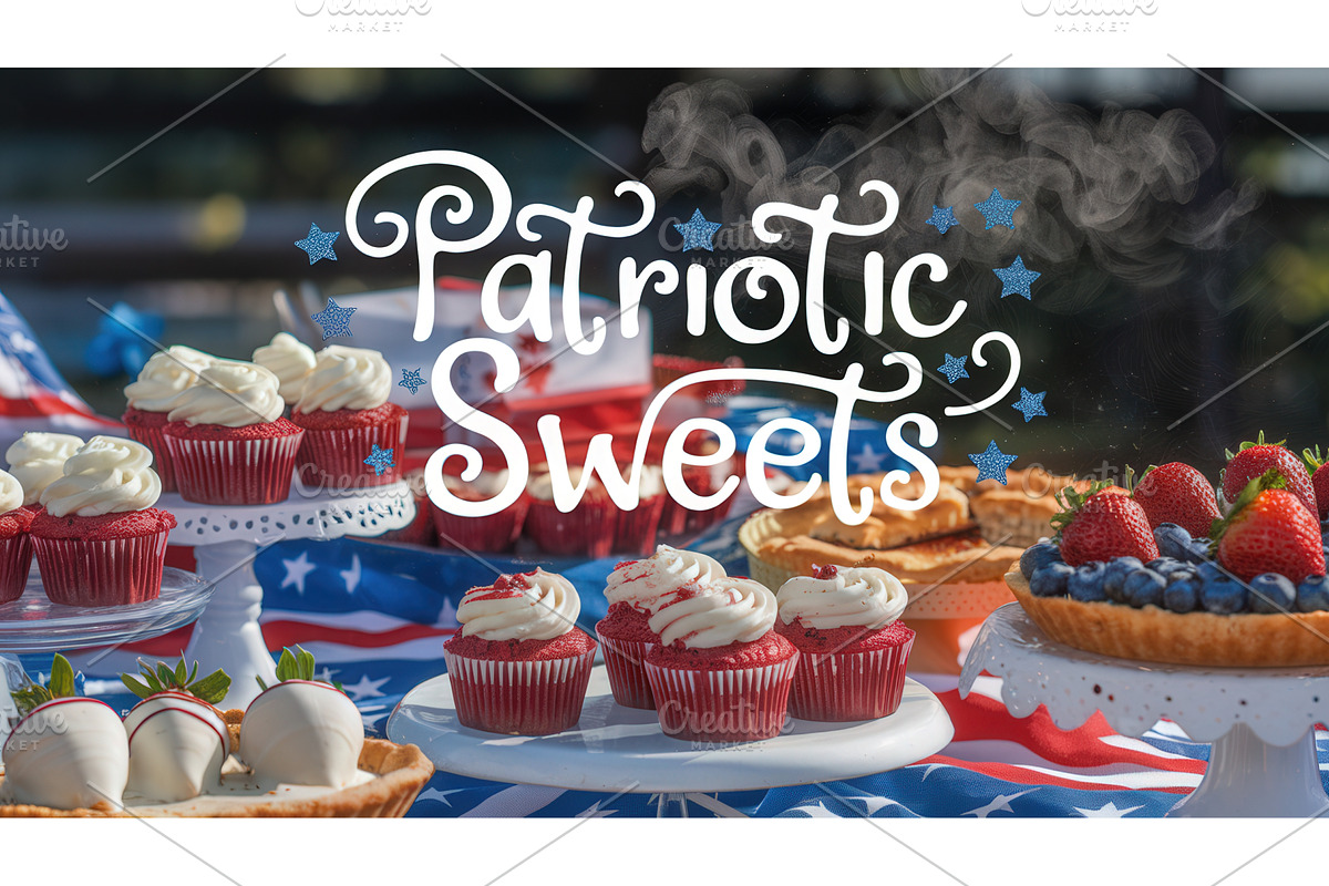 Assortment of patriotic desserts, an Illustration by tilialucida