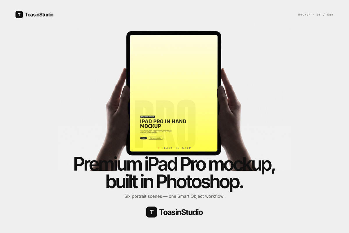 Hand-Held iPad Pro Mockup Pack, an iPad Mockup by Toasin Studio (Photo 8 of 8)