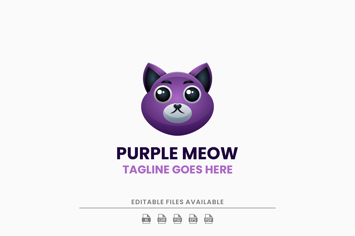 Purple Meow Gradient Colorful Logo, a Branding & Logo Template by Artnivora.Std