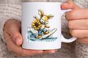 Funny Summer Sunflower Bunny Clipart, a Seasonal Illustration by Canvas Craft (Thumbnail 6 of 6)